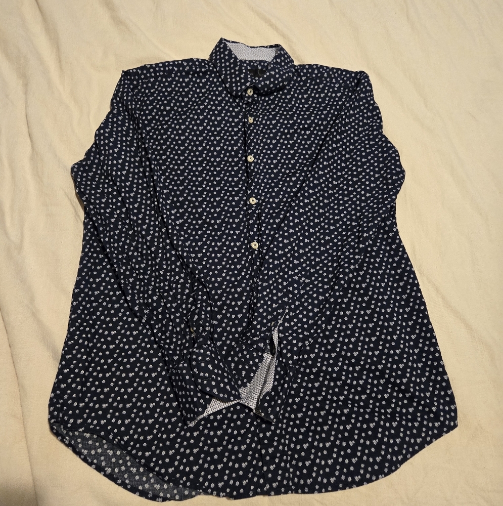 Quieti Navy Patterned Shirt